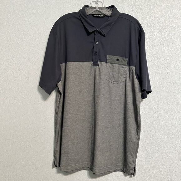 Travis Mathew Other - Travis Mathew Polo Mens XL Blue Grey Pocket Short Sleeve Golf Shirt Lightweight